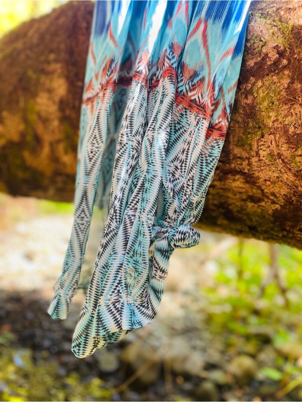 BISOU BISOU | L | Michele Bohbot NWT Sheer Gauze Palazzo Pants Shorts Ikat Boho - Picture 7 of 9